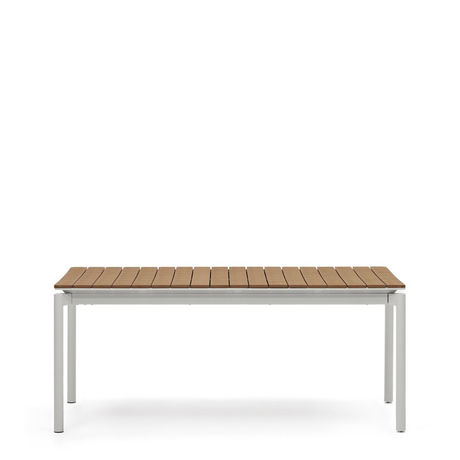 KAVE HOME Canyelles havebord, m. 1 till�gsplade - polywood og lysegr� aluminium (180(240)x100)