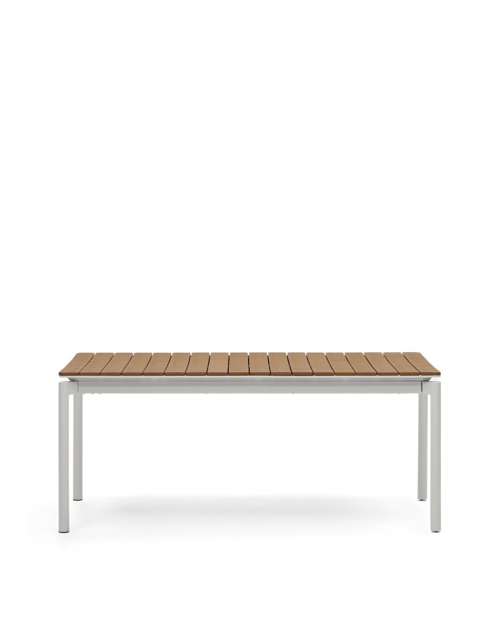 KAVE HOME Canyelles havebord, m. 1 till�gsplade - polywood og lysegr� aluminium (180(240)x100)