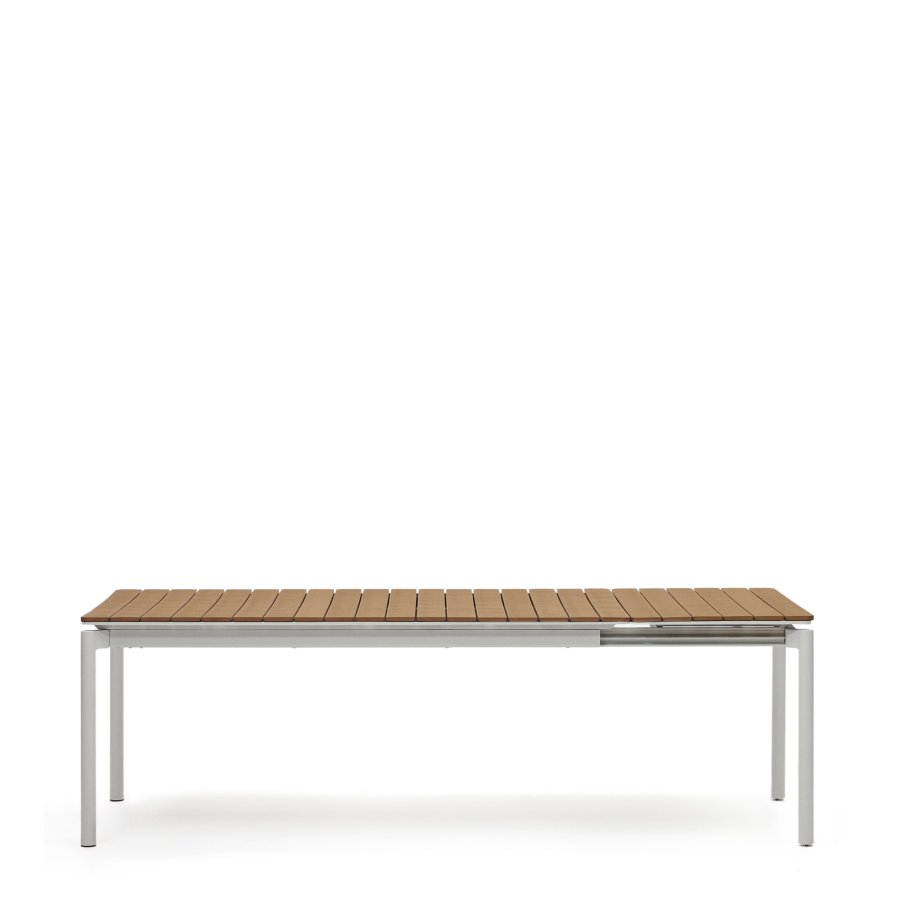 KAVE HOME Canyelles havebord, m. 1 till�gsplade - polywood og lysegr� aluminium (180(240)x100)
