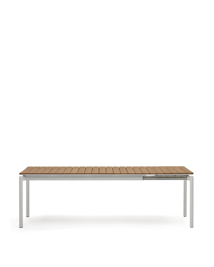 KAVE HOME Canyelles havebord, m. 1 till�gsplade - polywood og lysegr� aluminium (180(240)x100)