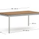 KAVE HOME Canyelles havebord, m. 1 till�gsplade - polywood og lysegr� aluminium (180(240)x100)
