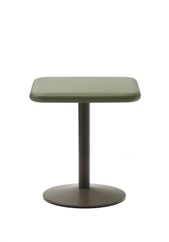 KAVE HOME Esilda utebord med grnn sementplate 70x70cm og grnt stlunderstell 55x72cm