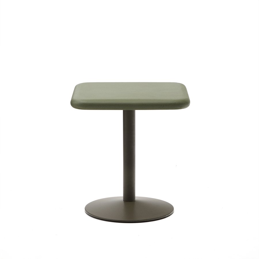 KAVE HOME Esilda utebord med grnn sementplate 70x70cm og grnt stlunderstell 55x72cm