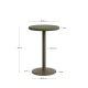 KAVE HOME Esilda utendrs rundt hyt bord med grnn sementplate 70 cm og grnn stlbase 55 x 96 cm