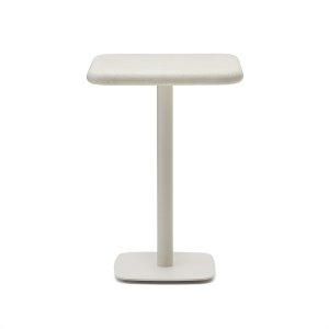 KAVE HOME Dina udendrs barbord, kvadratisk - hvid cement og hvid stl (70x70)