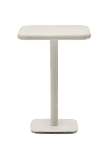 KAVE HOME Dina utendrs hybord med hvit sementplate 70x70cm og hvit stlbase 48x48x96cm