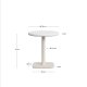 KAVE HOME Dina utendrs rundt bord med hvit sementplate 70 cm og hvit stlbase 48 x 48 x 72 cm