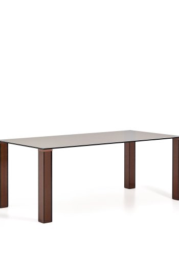 KAVE HOME Adularia spisebord, rektangul�r - brun h�rdet glas (200x100)