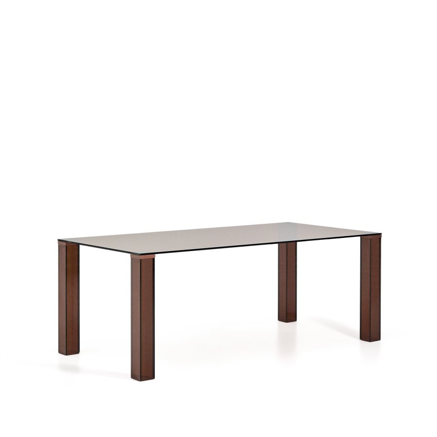 KAVE HOME Adularia spisebord, rektangul�r - brun h�rdet glas (200x100)