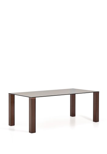 KAVE HOME Adularia spisebord, rektangul�r - brun h�rdet glas (200x100)