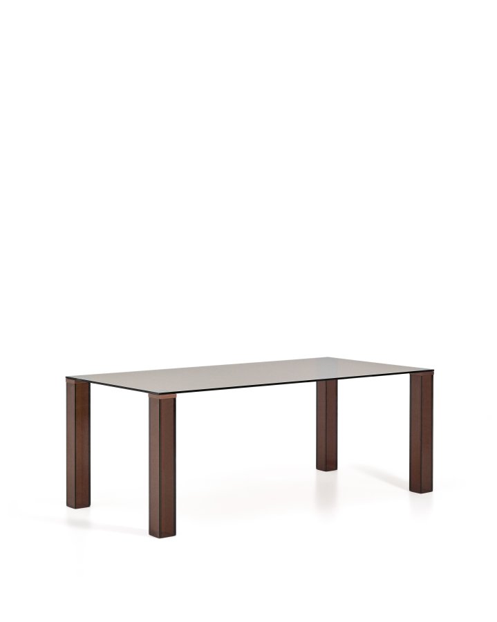 KAVE HOME Adularia spisebord, rektangul�r - brun h�rdet glas (200x100)