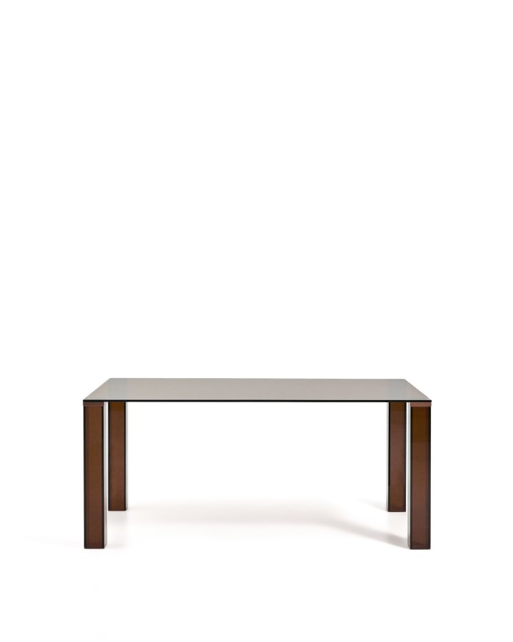 KAVE HOME Adularia spisebord, rektangul�r - brun h�rdet glas (160x90)