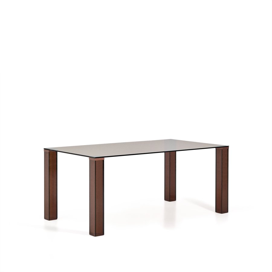 KAVE HOME Adularia spisebord, rektangul�r - brun h�rdet glas (160x90)