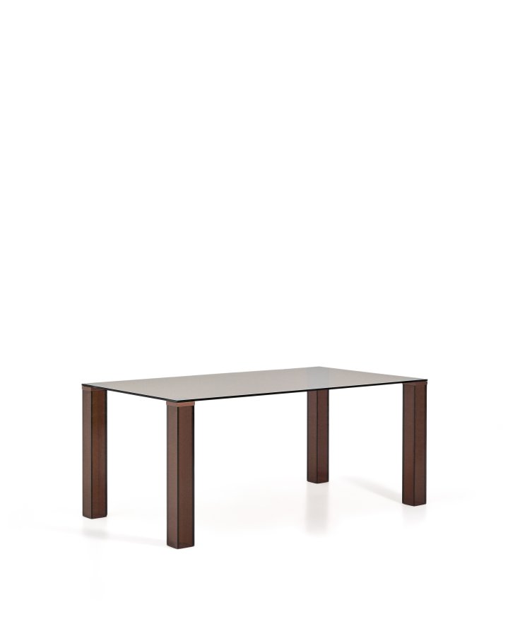 KAVE HOME Adularia spisebord, rektangul�r - brun h�rdet glas (160x90)