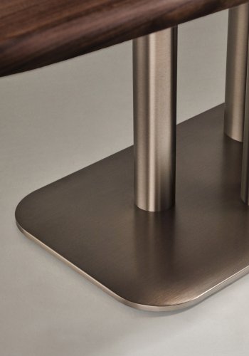 KAVE HOME Melvar spisebord. rektangul�r - brun valn�ddefiner og b�rstet rustfrit st�l (180x100)