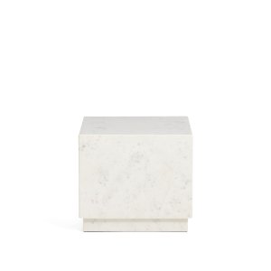 KAVE HOME Sorein sidebord, kvadratisk - hvid marmor (40x40)