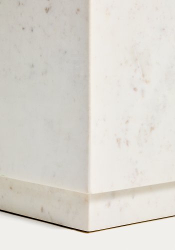 KAVE HOME Sorein sidebord, kvadratisk - hvid marmor (40x40)