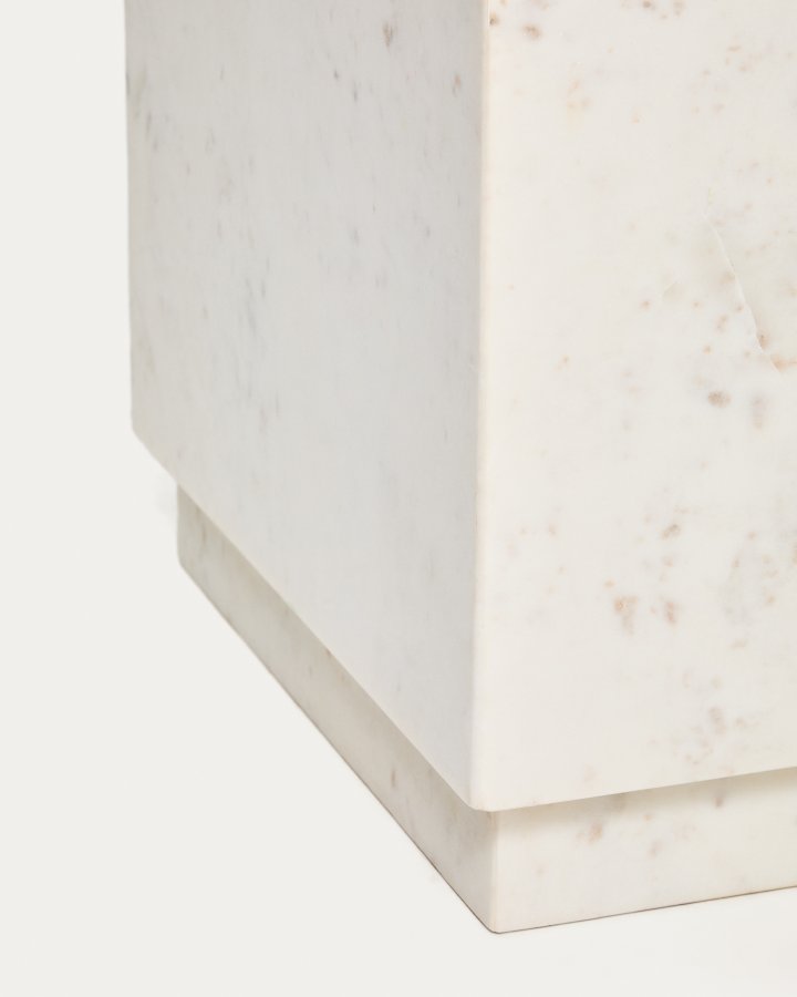 KAVE HOME Sorein sidebord, kvadratisk - hvid marmor (40x40)