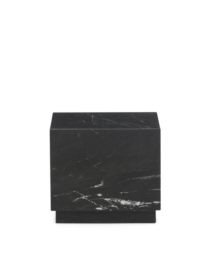 KAVE HOME Sorein sidebord, kvadratisk - sort marmor (40x40)