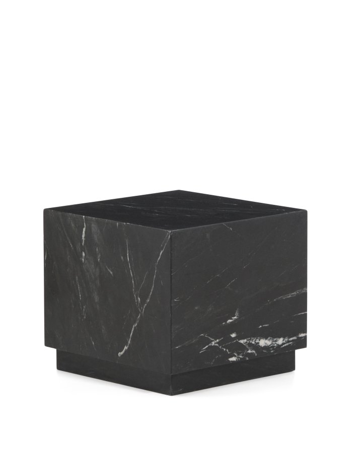 KAVE HOME Sorein sidebord, kvadratisk - sort marmor (40x40)