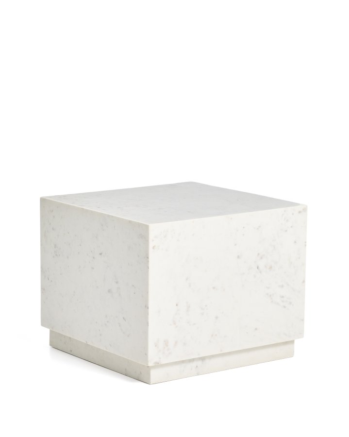 KAVE HOME Sorein sidebord, kvadratisk - hvid marmor (50x50)