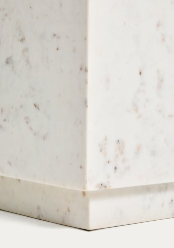 KAVE HOME Sorein sidebord, kvadratisk - hvid marmor (50x50)