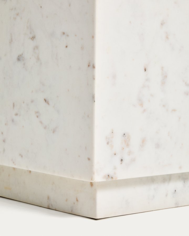 KAVE HOME Sorein sidebord, kvadratisk - hvid marmor (50x50)