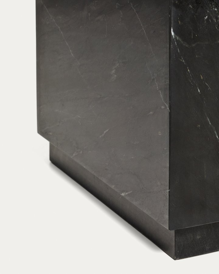 KAVE HOME Sorein sidebord, kvadratisk - sort marmor (50x50)