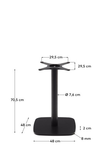 KAVE HOME Dina barbordben med firkantet metallbase i lakkert svart finish
