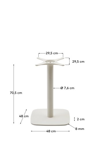 KAVE HOME Dina barbordben med firkantet metallbase i hvitmalt utfrelse