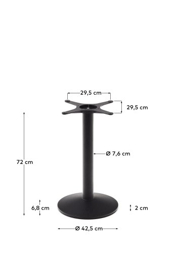 KAVE HOME Esilda barbordben med liten rund metallbase i lakkert svart finish