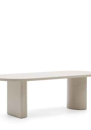 KAVE HOME Nealy-bord i lakkert MDF med ecru-finish, 240 x 100 cm