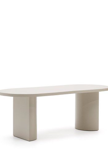 KAVE HOME Nealy-bord i lakkert MDF med ecru-finish, 200 x 100 cm