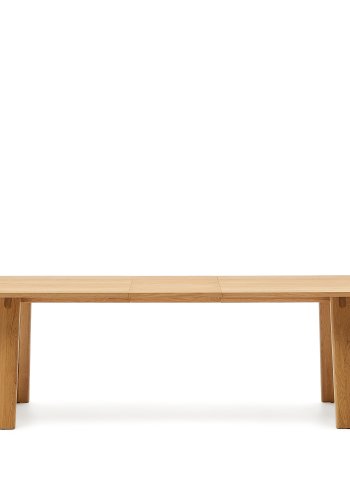 KAVE HOME Arlen spisebord, med uttrekk - naturlig finer og eik (200(250)x95)