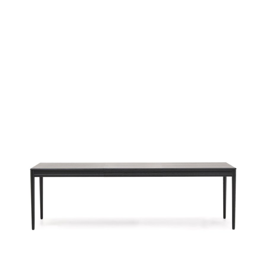 KAVE HOME Lenon uttrekksbord i svart eikefiner og heltre eik 160(200)x90cm FSC Mix Credit