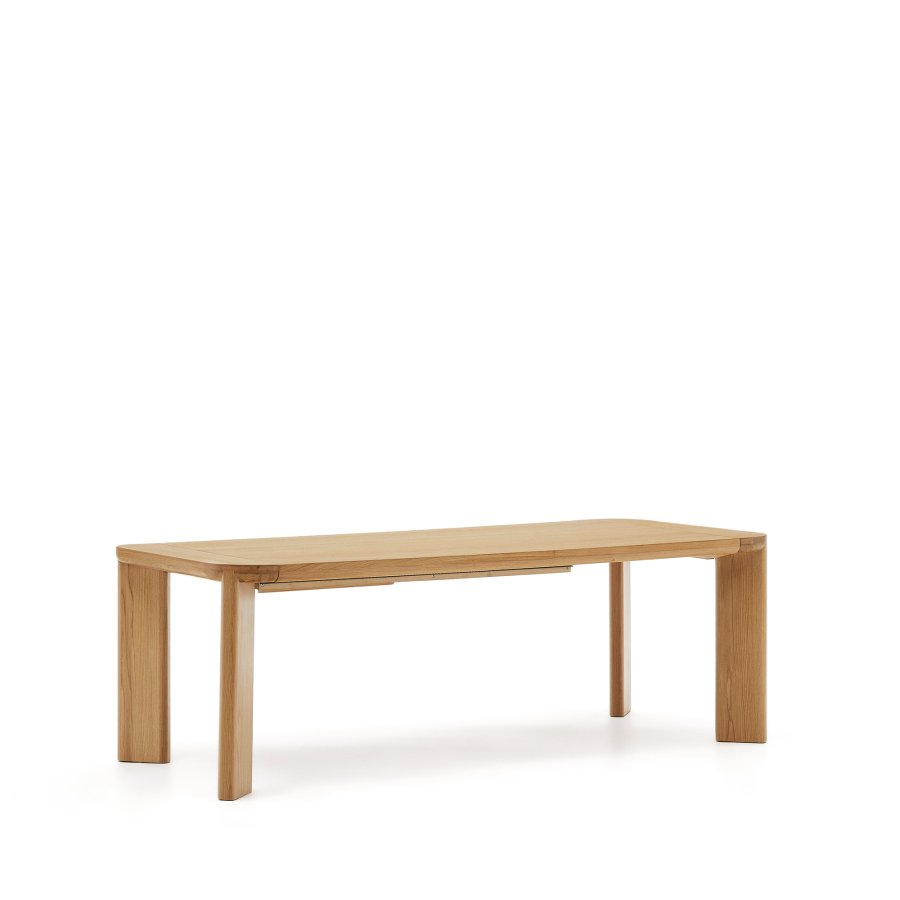 KAVE HOME Jondal uttrekkbart bord laget av heltre og eikefiner, 200 (280) cm x 100 cm FSC 100%