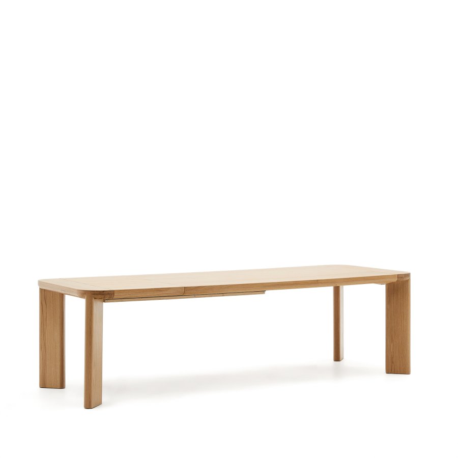 KAVE HOME Jondal uttrekkbart bord laget av heltre og eikefiner, 200 (280) cm x 100 cm FSC 100%