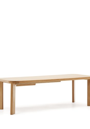 KAVE HOME Jondal uttrekkbart bord laget av heltre og eikefiner, 240 (320) cm x 100 cm FSC 100%