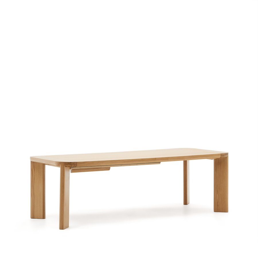 KAVE HOME Jondal uttrekkbart bord laget av heltre og eikefiner, 240 (320) cm x 100 cm FSC 100%