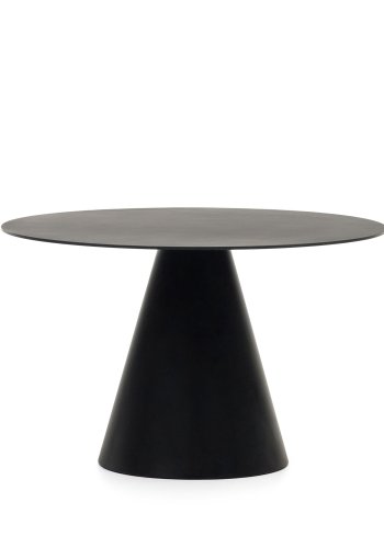 KAVE HOME Wilshire spisebord, rundt - matt sort glass og metall (120)