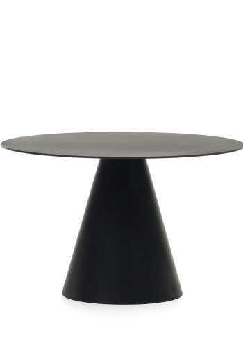 KAVE HOME Wilshire spisebord, rundt - matt sort glass og metall (120)