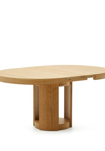 KAVE HOME Artis uttrekkbart rundt bord i heltre og eikefiner, 120 (170) cm x 80 cm FSC 100%