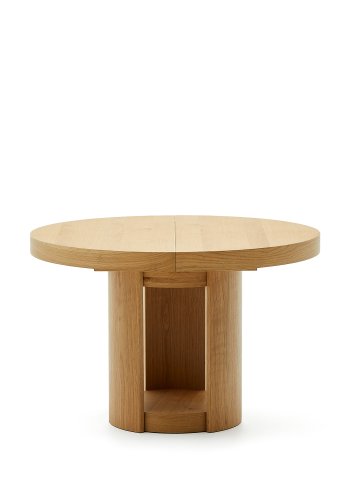 KAVE HOME Artis uttrekkbart rundt bord i heltre og eikefiner, 120 (170) cm x 80 cm FSC 100%