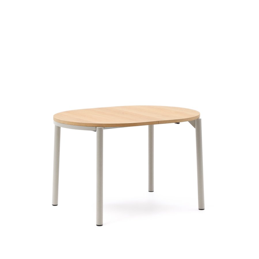 KAVE HOME Montuiri spisebord, m. udtr�k - egetr�sfiner og gr� st�l (120(200)x90)