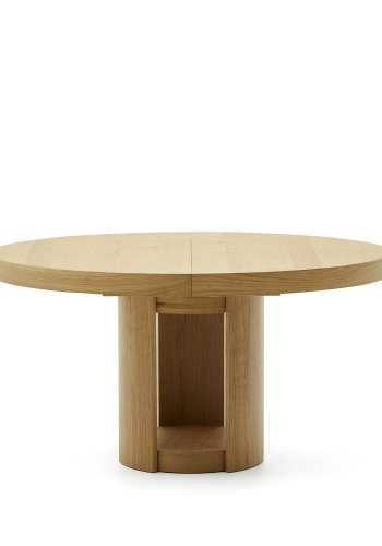 KAVE HOME Artis uttrekkbart rundt bord i heltre eik og finr, 150 (200) cm x 80 cm FSC 100%