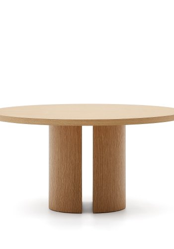KAVE HOME Nealy rundt bord med eikefiner i naturlig utfrelse, 150 cm