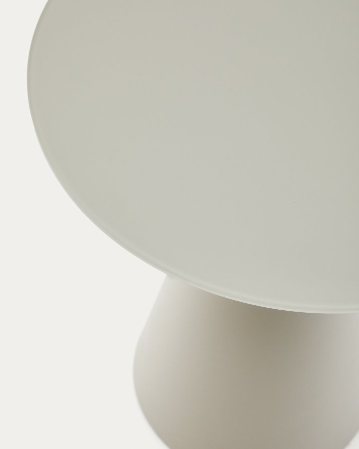 KAVE HOME Wilshire sidebord i herdet glass og metall med matt gr finish, 50 cm