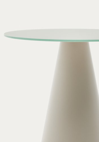 KAVE HOME Wilshire sidebord i herdet glass og metall med matt gr finish, 50 cm