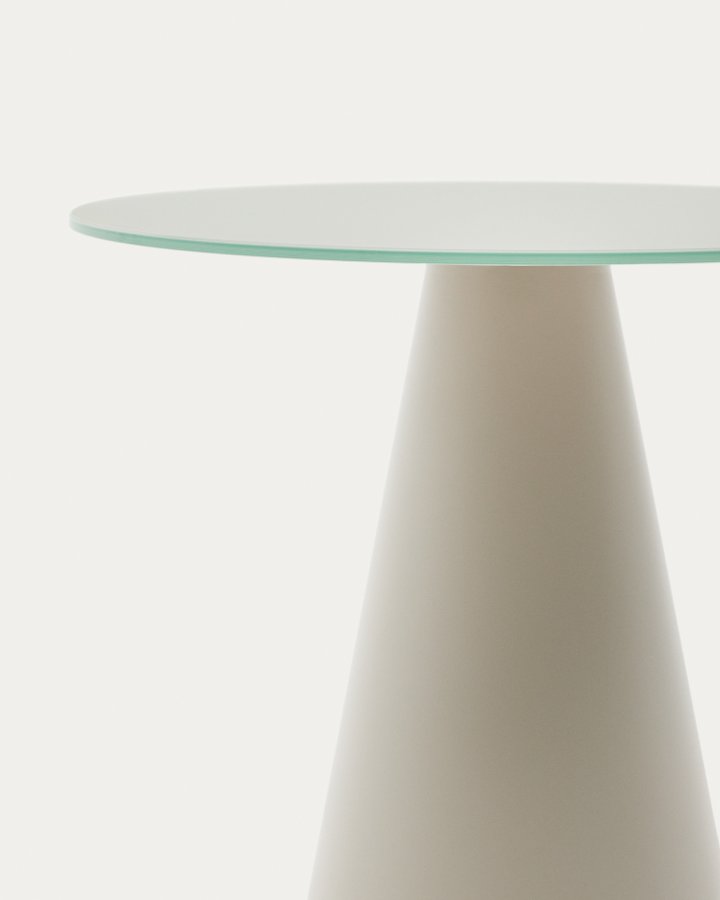 KAVE HOME Wilshire sidebord i herdet glass og metall med matt gr finish, 50 cm