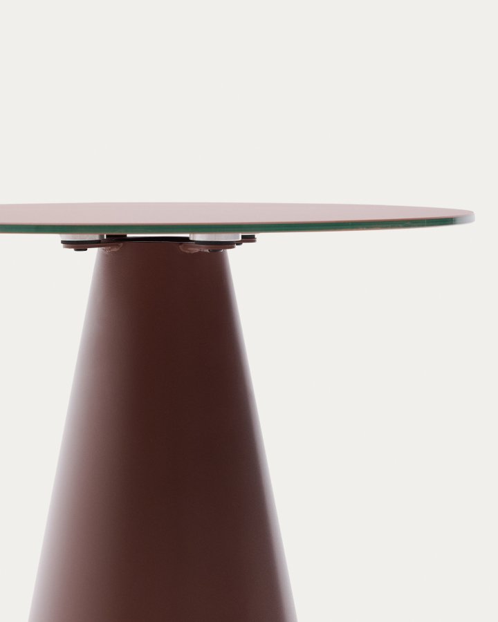 KAVE HOME Wilshire sidebord med frostet herdet glass og matt terrakotta-malt stlfinish.